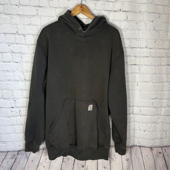 Carhartt Hoodie Mens XL Green Original Fit Workwear Outdoor Casual Distressed - Picture 1 of 11